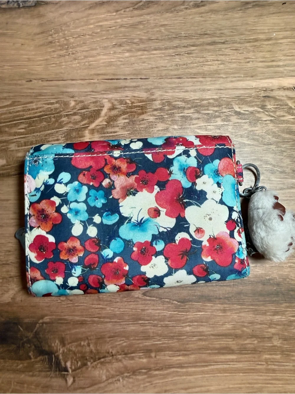 Kipling Floral Wallet Monkey Charm